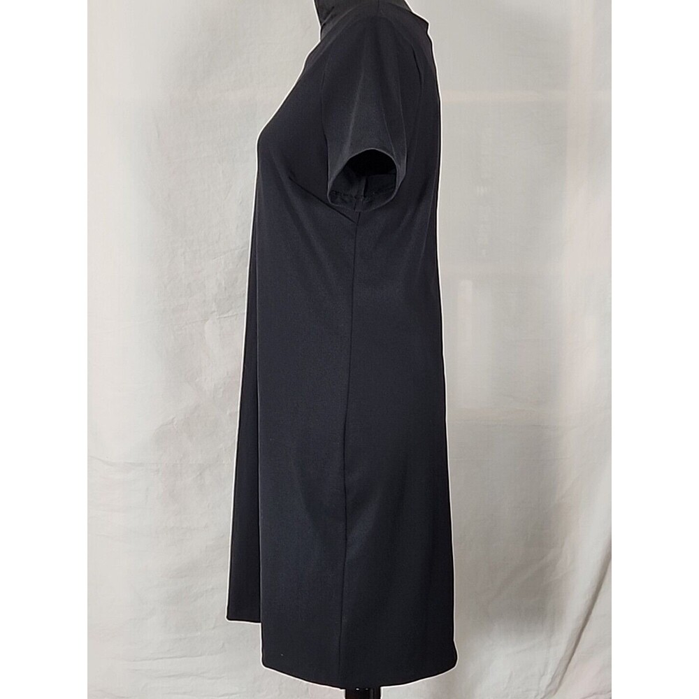 Tahari Judianne Round-Neck Short Sleeve Sheath Dress Women's 10 Black NWT - Picture 9 of 11